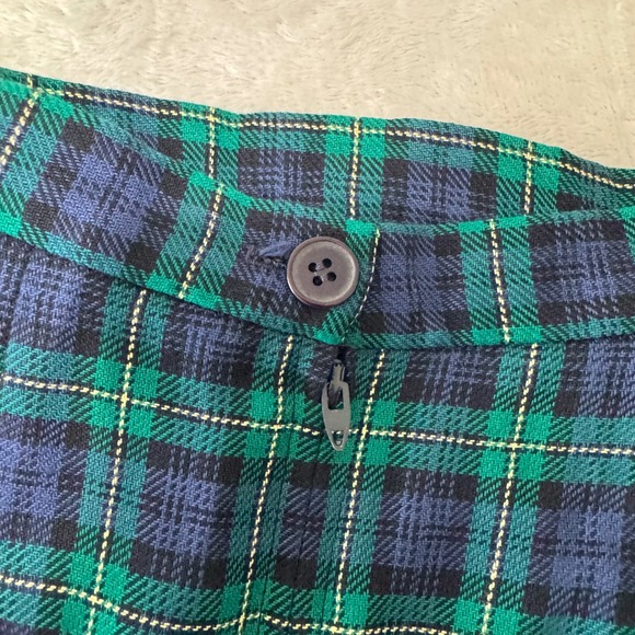 Vintage Weathervane Womens Plaid Faux Wrap Skirt XS S Blue Green Union Label USA - Picture 6 of 9